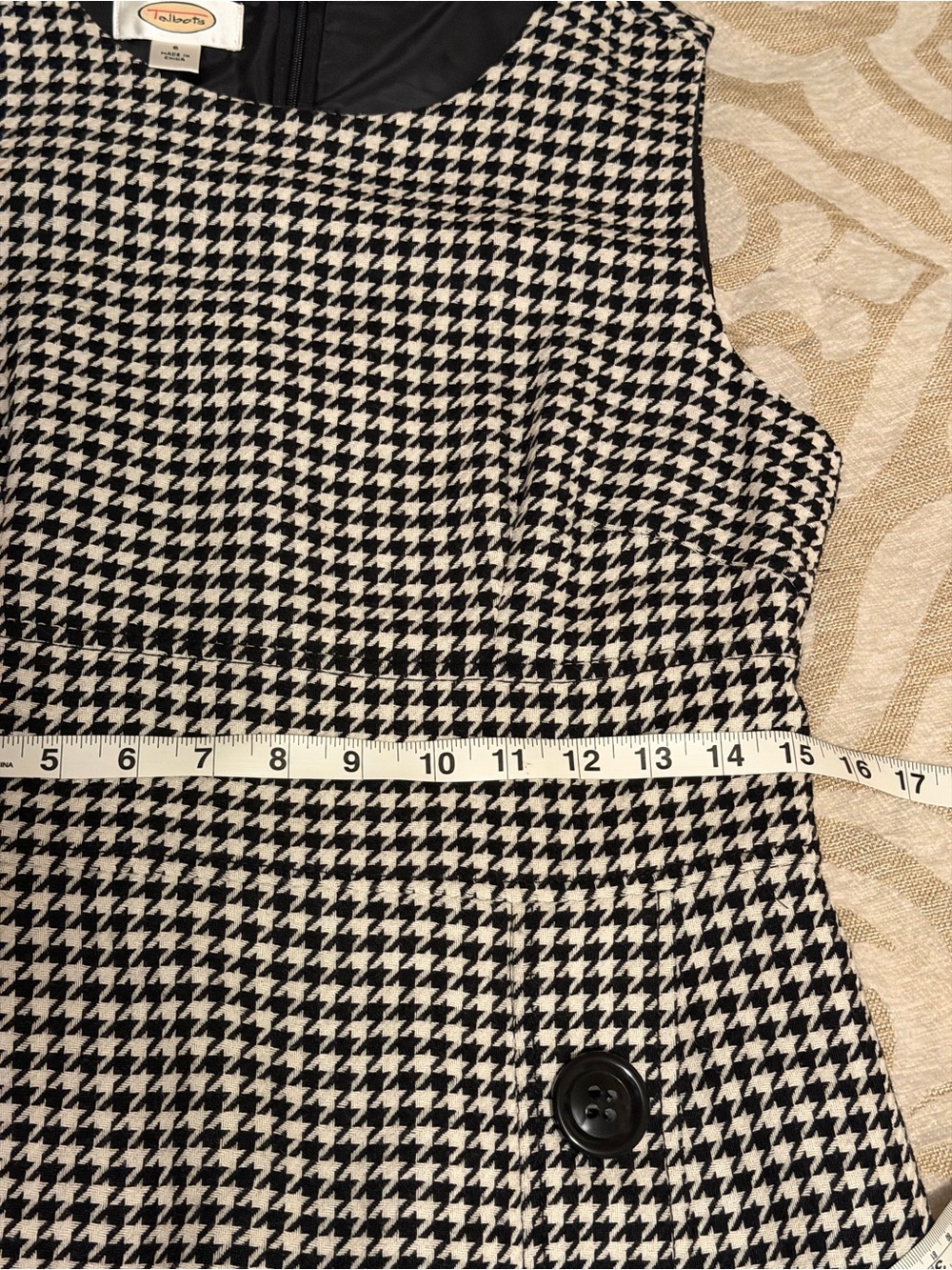 Talbots Black and White Houndstooth Midi Sheath Dress - Picture 13 of 15